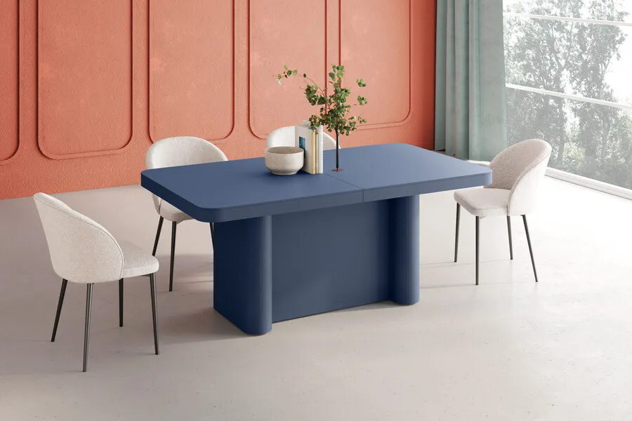 Stół rozkładany PORTOFINO GLAM 160/412x100 - wysoki połysk/czarny/chrom