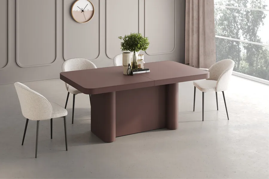 Stół rozkładany PORTOFINO GLAM 160/412x100 - matowy/kaszmir/chrom