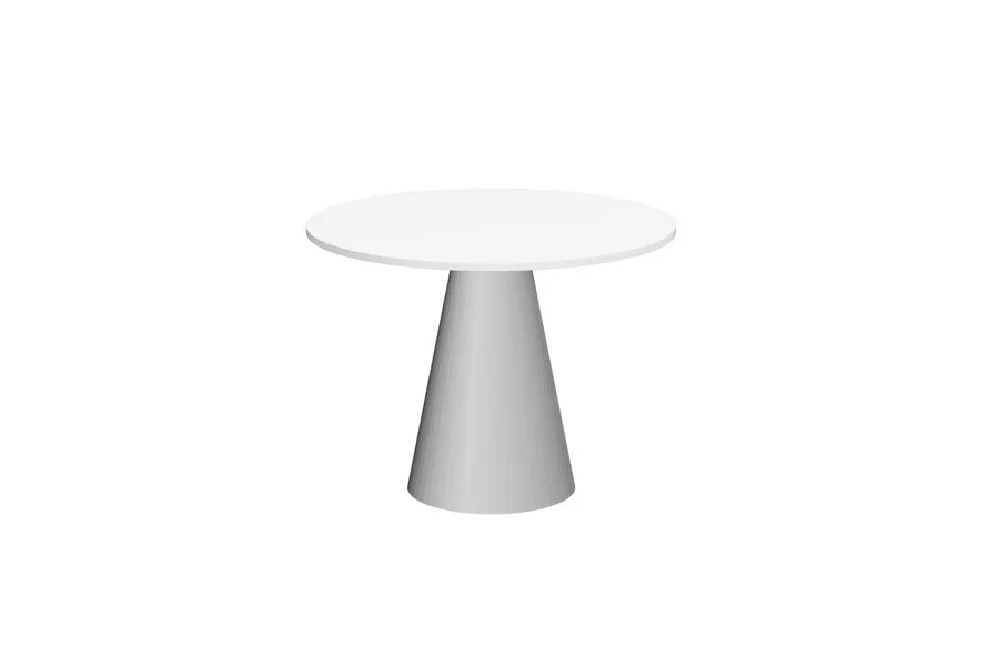 Stół okrągły PINETO GLAM 100 cm - matowy/biały/chrom
