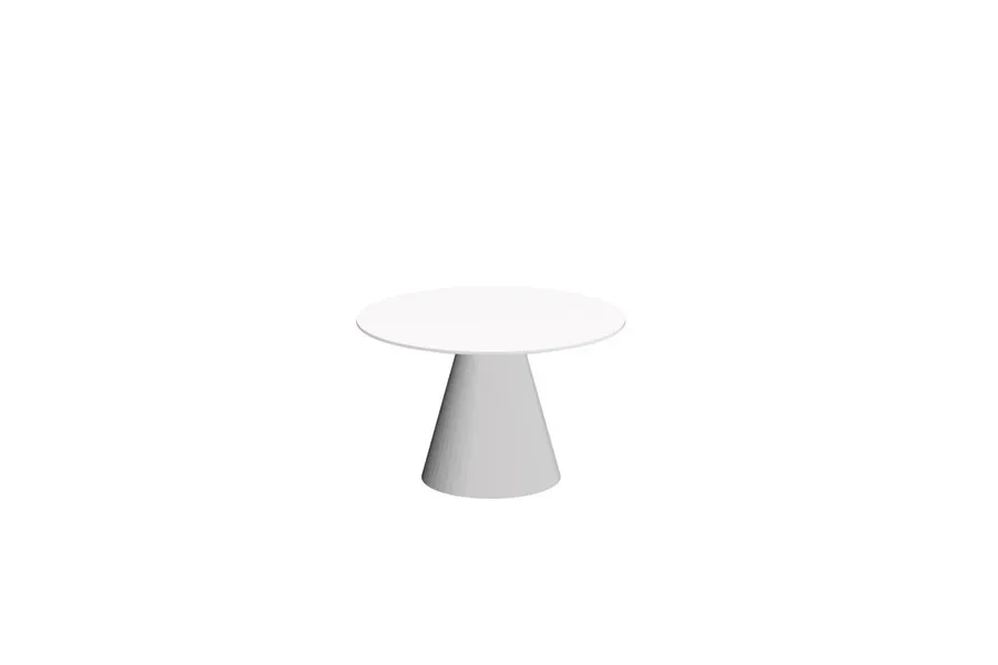 Ława okrągła PINETO MINI GLAM - wysoki połysk/biały/chrom