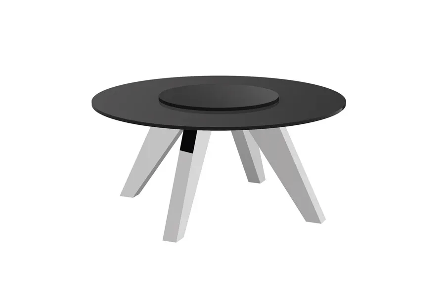 Stół okrągły ROTANTE GLAM 160 cm - matowy/czarny/chrom