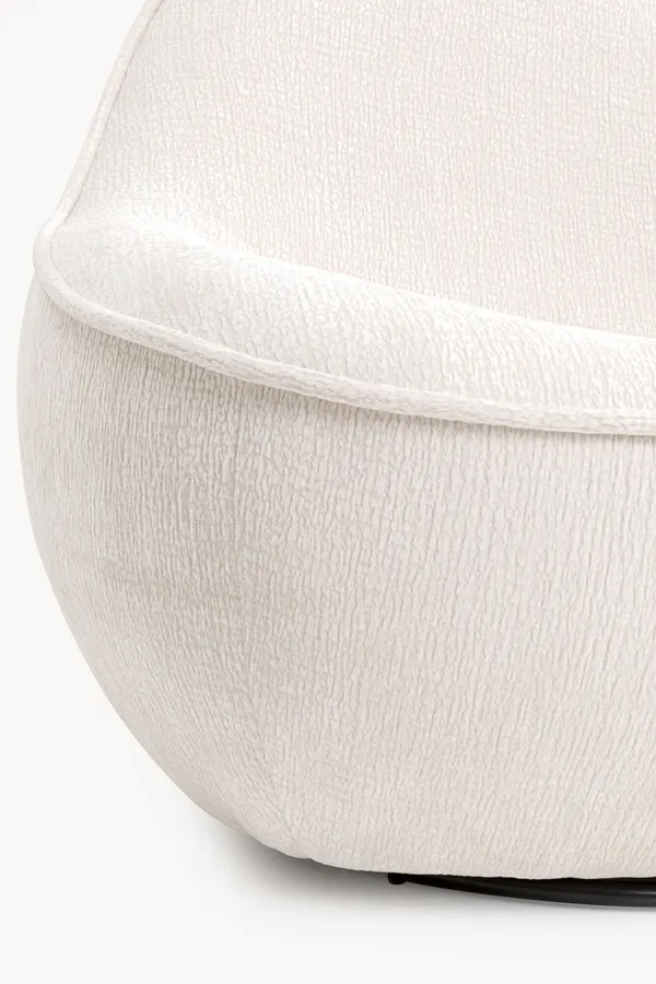 Fotel obrotowy OVO CREAM - kremowy