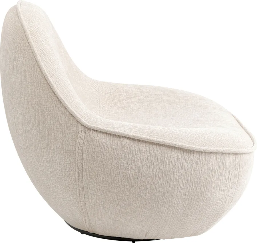 Fotel obrotowy OVO CREAM - kremowy