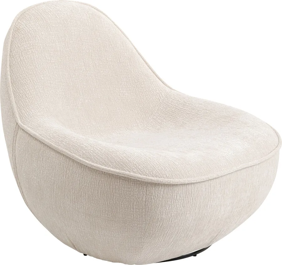 Fotel obrotowy OVO CREAM - kremowy