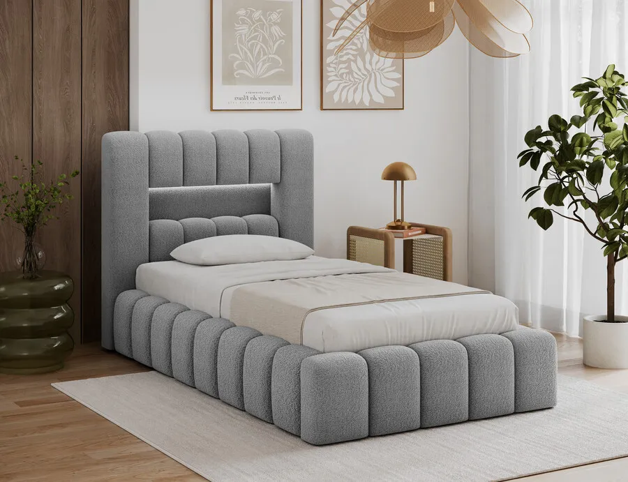 Łóżko z pojemnikiem LAMICA 90x200 - tkanina Royal 04