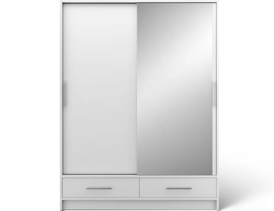 Szafa 2-drzwiowa przesuwna ESTANTTE II z lustrem - biały