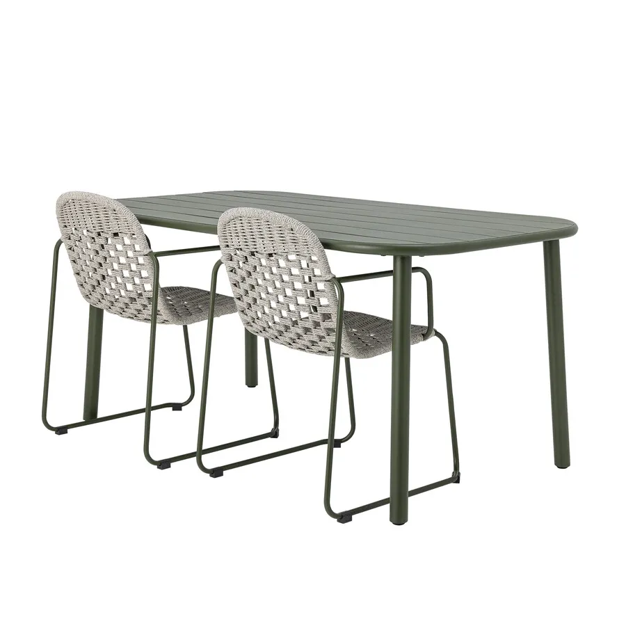 Stół ogrodowy metalowy CALANA 160x90 - zielony