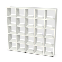 Regał z przegrodami i półkami: 5 x 5