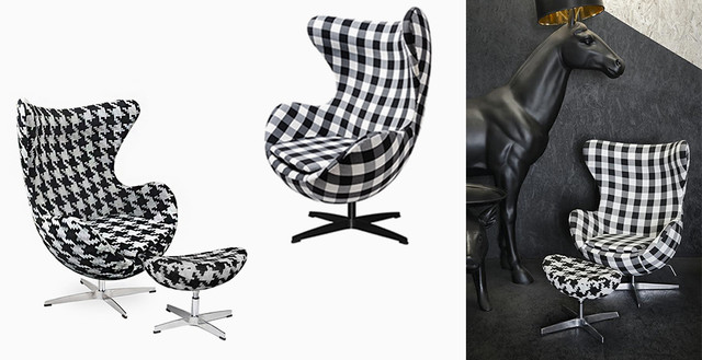 Fotel i sofa w kratę - stylowy zestaw wypoczynkowy