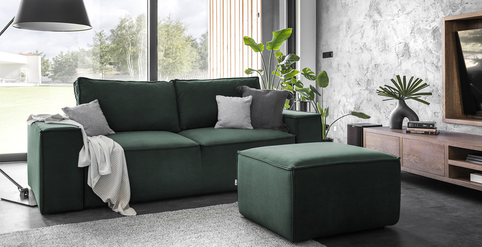 Sofa ze sprężynami falistymi